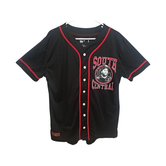 VTG Boyz N The Hood South Central 1991 Jersey Mens Black/Red Button Front  M - Picture 1 of 9